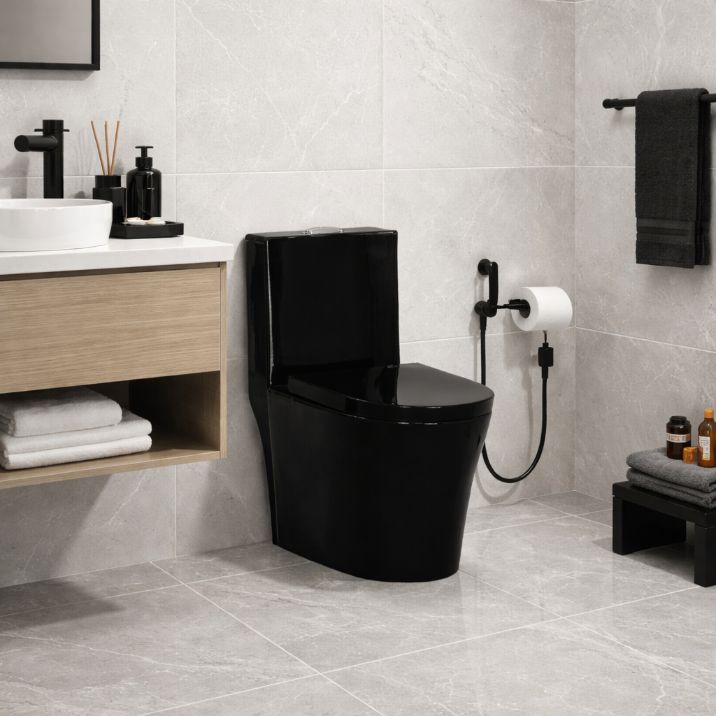 KIT VASO SANITÁRIO MONOBLOCO MODAZA PURI NERO 3/6L - Imagem 15